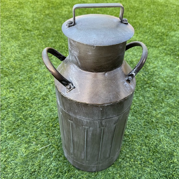 Rustic Galvanized Milk Can | Farmhouse Decor Vase - Picture 3 of 8